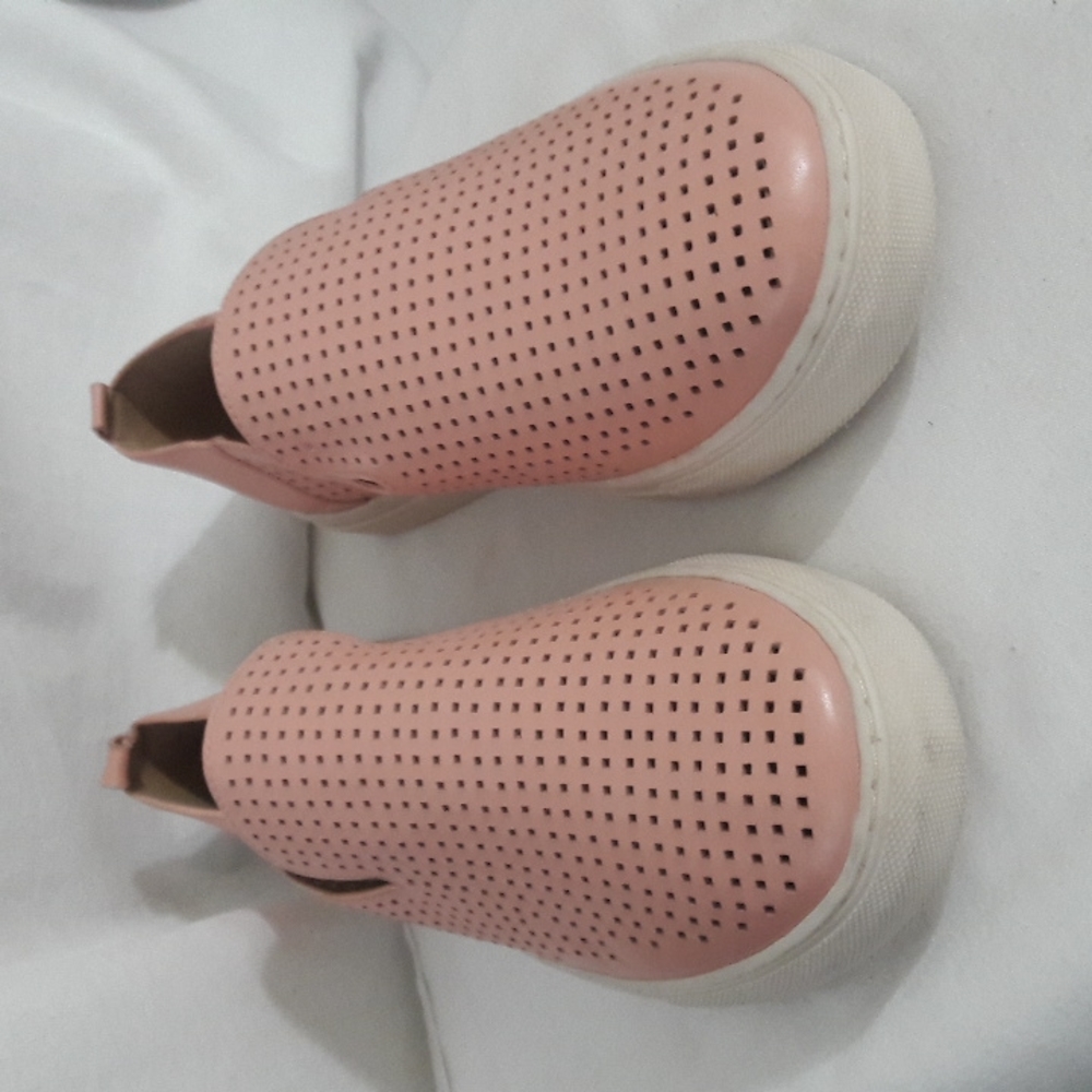 Hush Puppies Women's Shoes Loafer Pink White  Size 9.5 M Leather & Rubbe…